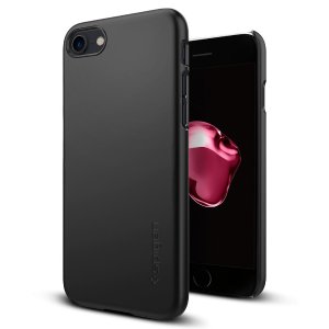 iPhone 7 Case, Spigen [Thin Fit] Exact-Fit [Black] Premium Matte Finish Hard Case