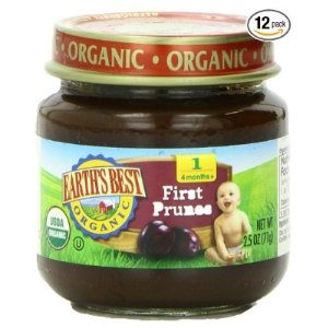 Earth's Best Organic Stage 1, Prunes, 2.5 Ounce Jar (Pack of 12)