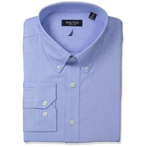 Nautica Men's Solid Oxford Button-Down Dress Shirt