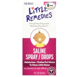 Little Remedies Saline Spray/Drops for Dry for Stuffy Noses, 1-Ounce (30 ml) (Pack of 6)