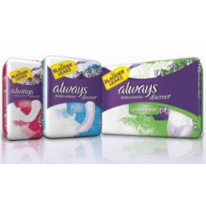Always Discreet系列成人纸尿布或卫生护垫、卫生巾套装
