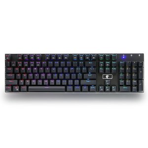 MechanicalEagle Z-88 Multicolor Backlit 104 Keys Mechanical Gaming Keyboard with Blue Switches (Black)