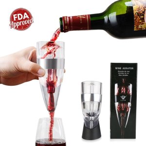 Deik Wine Decanter Portable & Artistic Glass with Stainless Steel