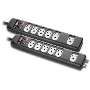 APC 6-Outlet 1080 Joules Surge Protector with Coax (2-Pack)