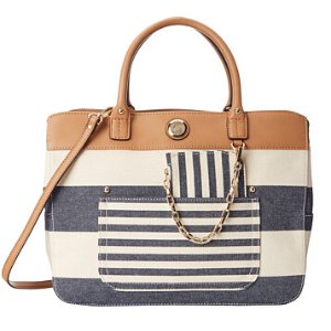 Tommy Hilfiger Lexi Woven Rugby Stripe Convertible Shopper