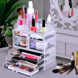 SONGMICS Cosmetic/makeup Organizer Jewelry Chest Bathroom Storage Case 3 Pieces UJMU07T