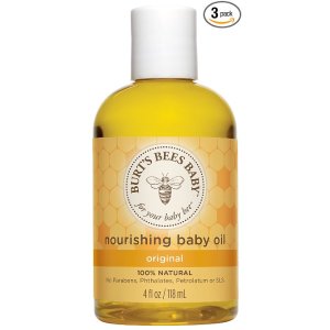 Burt's Bees Baby Bee 100% Natural Nourishing Baby Oil, 4 Fluid Ounce Bottles (Pack of 3)