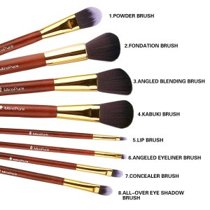8-Piece MiroPure Professional Makeup Brush Set