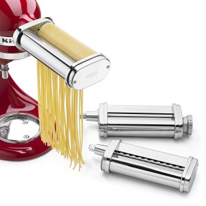 KitchenAid KPRA 3 Piece Pasta Roller & Cutter Attachment Set, Red