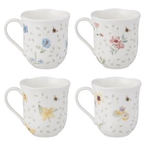 Lenox Butterfly Meadow Mug, 10-Ounce, Assorted Colors, Set of 4