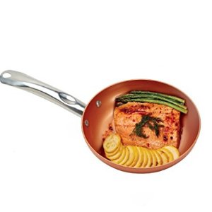 Tristar Products KC15057-02000 Round Chef Pan with Glass Lid, 10", Copper