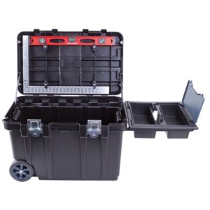 Blue Hawk 30.5-in Black Plastic Wheeled Tool Box