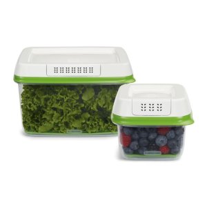 Rubbermaid 2 Piece FreshWorks Produce Saver Food Storage Container Set