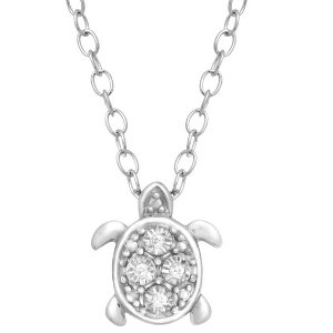 Teeny Tiny Turtle Pendant with Diamonds