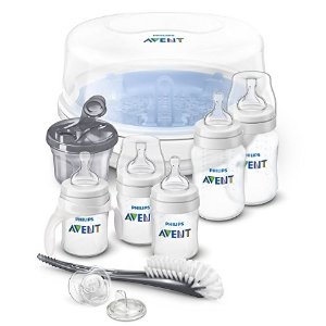 hilips AVENT Anti-Colic Bottle Essentials Newborn Starter Set, Clear