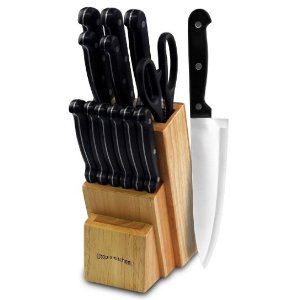 Utopia Kitchen Knife Set with Wooden Block 13 Piece
