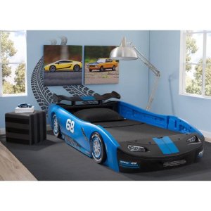 Delta Children Turbo Race Car Twin Bed, 3 Colors