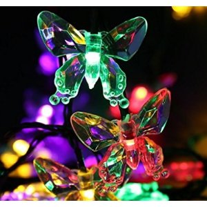 Qedertek 40 LED Multi-Color Butterfly Christmas Lights