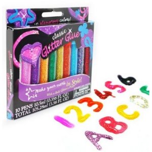 Elmer's Washable Glitter Glue Pens, Pack of 10 Pens, Classic Rainbow and Glitter Colors