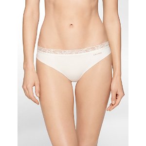 Calvin Klein Women's Invisibles with Lace Thong Panty