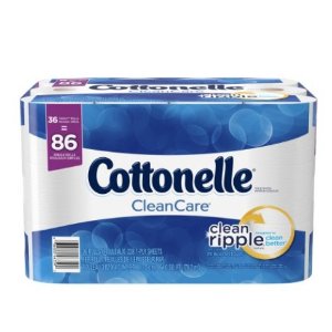 Cottonelle CleanCare Toilet Paper Bath Tissue, 36 Family Rolls