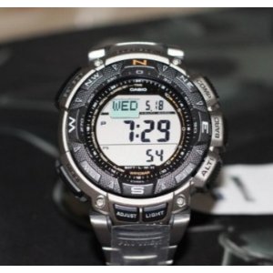Casio Men's PAG240T-7CR Pathfinder Triple-Sensor Stainless Steel Watch