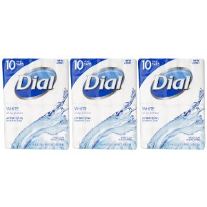 Dial Antibacterial Deodorant Soap, White, 10 Count (Pack of 3)