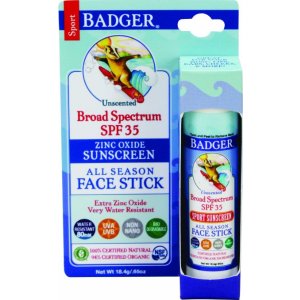 Badger SPF 35 Sunscreen Face Stick,无味, 0.65 oz