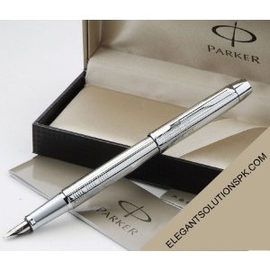 Parker IM Premium Fountain Pen, Medium Point, Chiseled Chrome