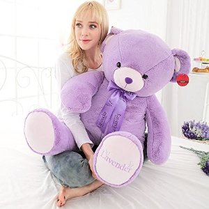 Kaylee & Ryan Plush Toys 40" Purple Large Teddy Bear