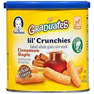 Gerber Graduates Lil' Crunchies Cinnamon Maple, 1.48-Ounce Canisters (Pack of 6)