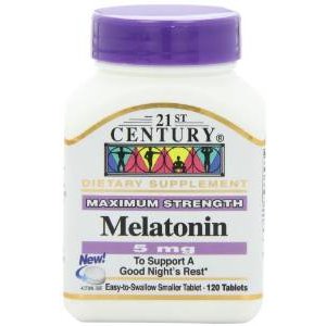 21st Century Melatonin 5 mg 强效褪黑素，120粒/瓶