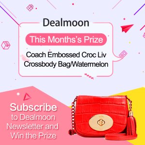 Win the Coach Embossed Croc Liv Crossbody Bag/Watermelon