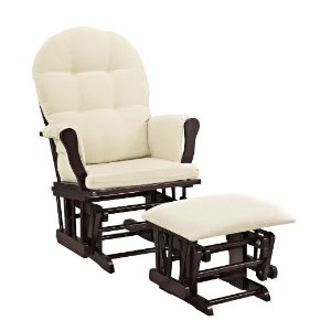 销量冠军！妈咪必备 Windsor 带脚凳摇椅套装 espresso色椅子+米色软垫