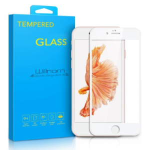 Willnorn Full Screen Coverage Protection Premium Tempered Glass Screen Protector for iPhone 6s/6 (4.7 Inch)-White Frame