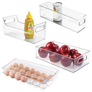 InterDesign Refrigerator, Freezer and Kitchen Storage Organizer Bins, 4 Piece Set