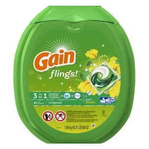 Gain Flings 3合1强力去污除味洗衣凝珠 81个