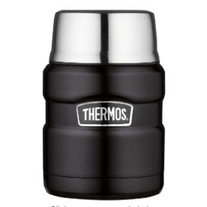 Thermos Stainless King 16 Ounce Food Jar with Folding Spoon, Matte Black