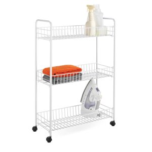 Honey-Can-Do CRT-01149 3-Tier Laundry Cart, White