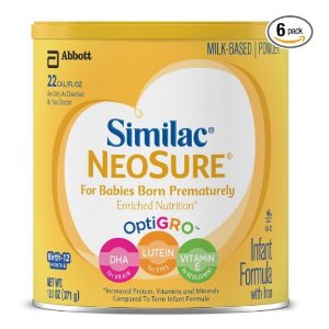 超赞白菜！Similac NeoSure 雅培早产婴儿1段专用奶粉 含铁配方奶粉371g*6盒
