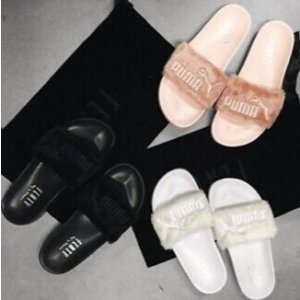 puma fur sandals for womens