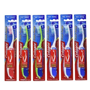 Colgate Value Travel Toothbrush, Soft, (Colors might vary) (Pack of 6)