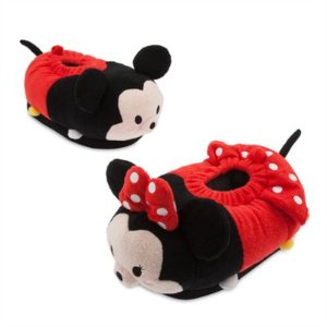 Mickey and Minnie Mouse   Tsum Tsum   Plush Slippers for Adults