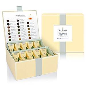 闪购！Tea Forte 金字塔丝质茶包爱心礼盒, 40包