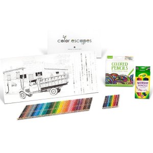 Crayola Color Escapes Coloring Pages & Pencil Kit, Americana Edition