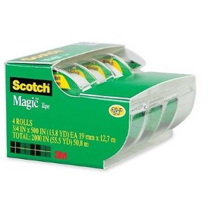 会员专享超低价！Scotch Magic 透明胶带 + 胶带盒 3/4吋宽 4个装