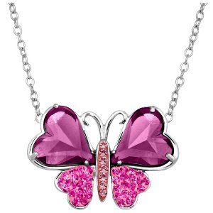 Two-Tone Butterfly Necklace with Swarovski Crystals