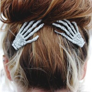 Skeleton Hand Hair Clips - Set of Two