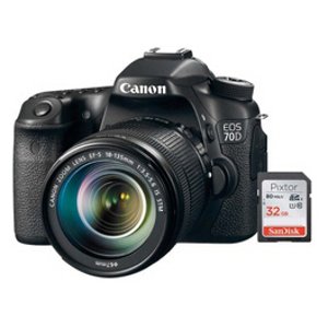 Free 32GB Memory Card with Select Canon EOS 70D DSLR Cameras
