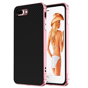 Nicest Hybrid Cute Awsome iPhone 7 Plus Case Dreamfly ultra-thin flexible Inner Protection and Reinforced Hard Bumper Frame for girly iPhone 7 Plus-Rose Gold